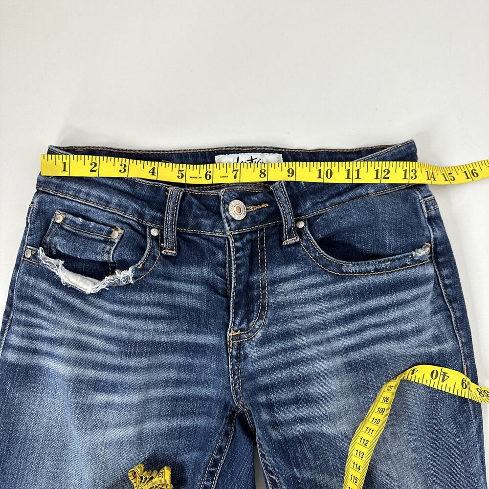 Daytrip Jeans Womens 25 Blue Lynx skinny Cropped Distressed Cowgirl‎ Western - Picture 12 of 16